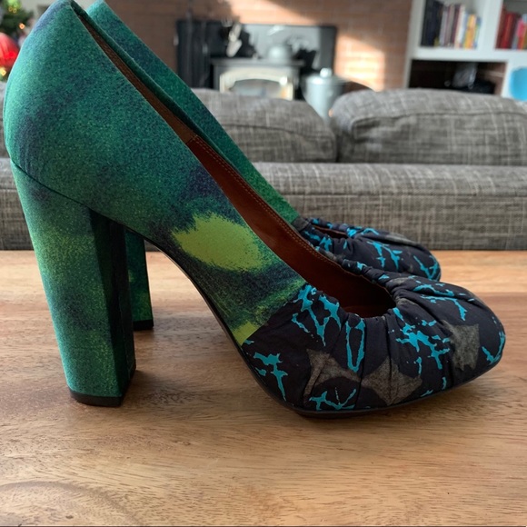 Dries Van Noten Shoes - Dries Van Noten Silk Block Heels